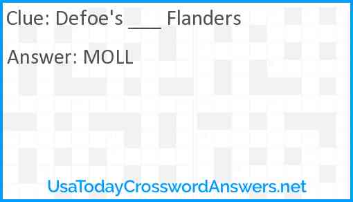 Defoe's ___ Flanders Answer