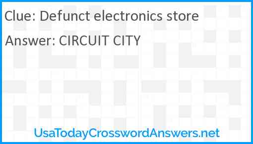 Defunct electronics store Answer