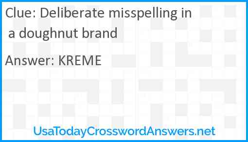 Deliberate misspelling in a doughnut brand Answer