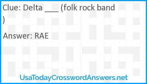 Delta ___ (folk rock band) Answer