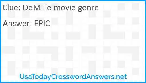 DeMille movie genre Answer