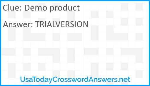 Demo product Answer