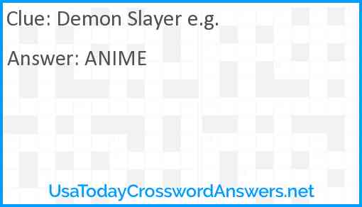 Demon Slayer e.g. Answer