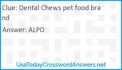 Dental Chews pet food brand Answer