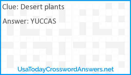 Desert plants Answer