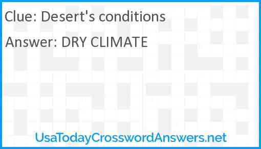 Desert's conditions Answer
