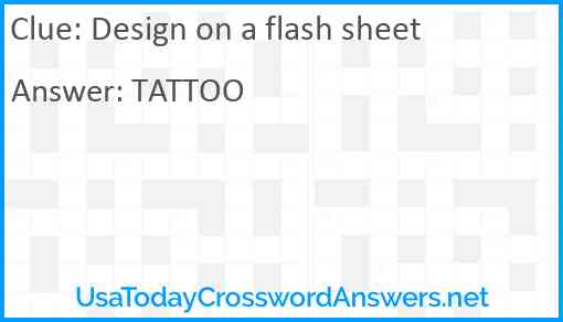 Design on a flash sheet Answer