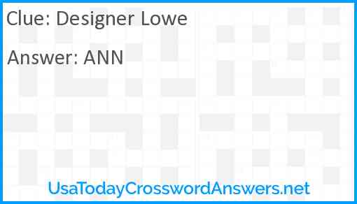Designer Lowe Answer