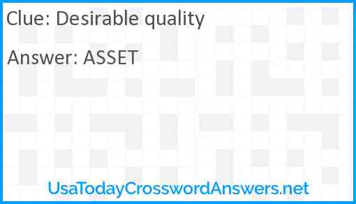 Desirable quality Answer