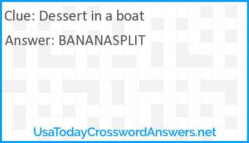 Dessert in a boat Answer
