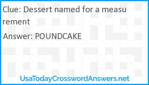 Dessert named for a measurement Answer