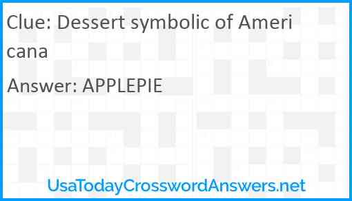 Dessert symbolic of Americana Answer