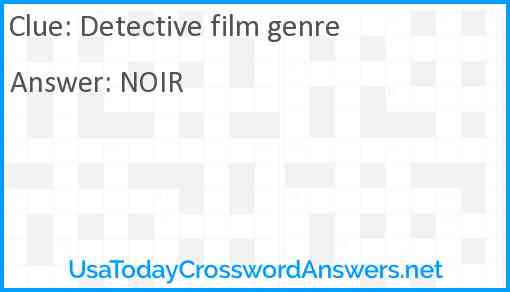 Detective film genre Answer