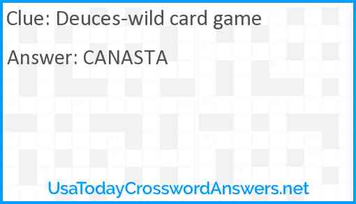 Deuces-wild card game Answer