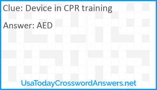 Device in CPR training Answer