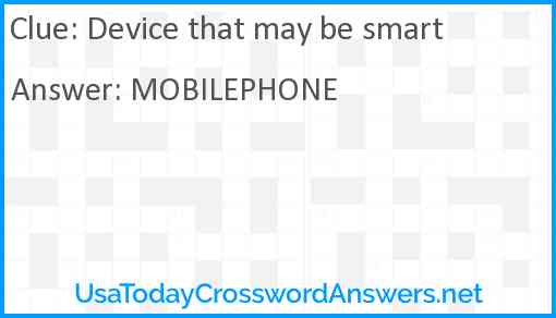 Device that may be smart Answer