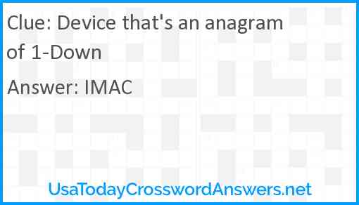 Device that's an anagram of 1-Down Answer
