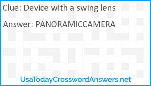 Device with a swing lens Answer