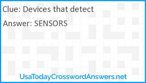 Devices that detect Answer