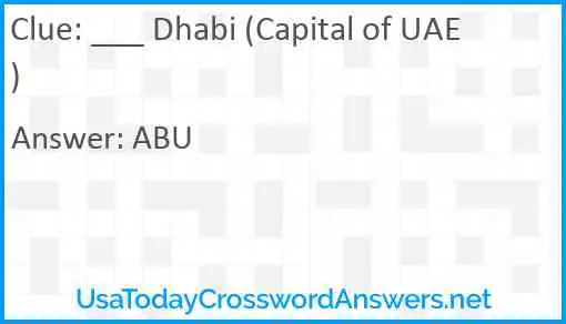 ___ Dhabi (Capital of UAE) Answer