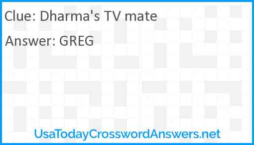 Dharma's TV mate Answer