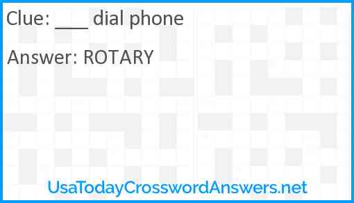 ___ dial phone Answer