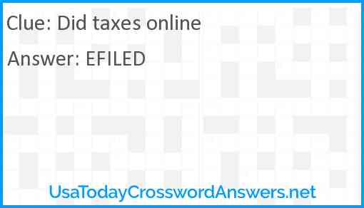 Did taxes online Answer