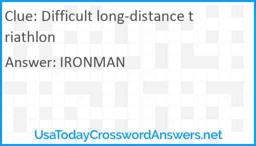 Difficult long-distance triathlon Answer