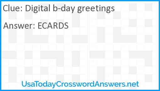 Digital b-day greetings Answer