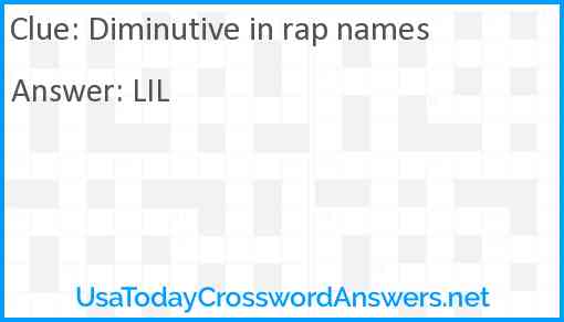 Diminutive in rap names Answer