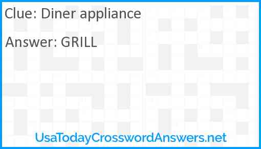 Diner appliance Answer