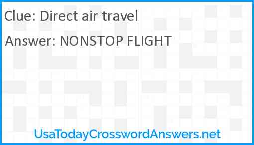 Direct air travel Answer