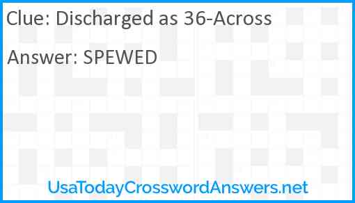 Discharged as 36-Across Answer