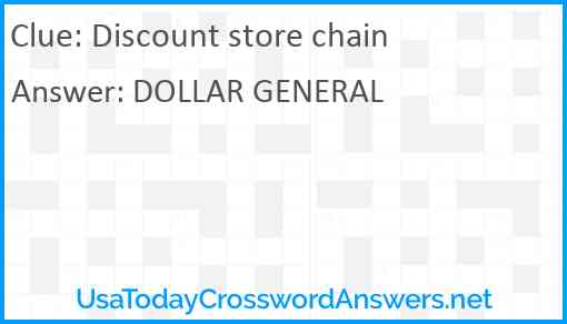 Discount store chain Answer