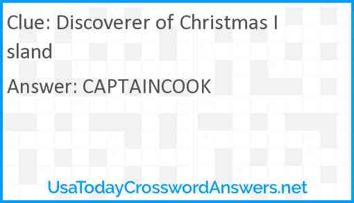 Discoverer of Christmas Island Answer