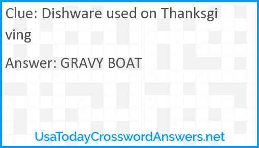 Dishware used on Thanksgiving Answer