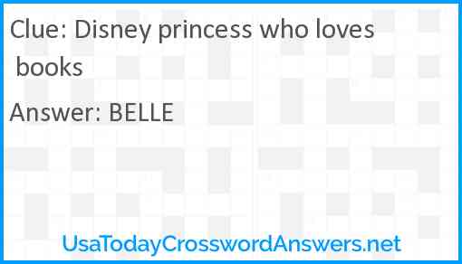 Disney princess who loves books Answer