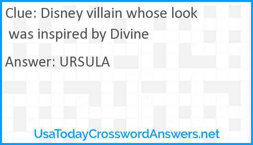 Disney villain whose look was inspired by Divine Answer