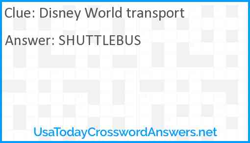 Disney World transport Answer