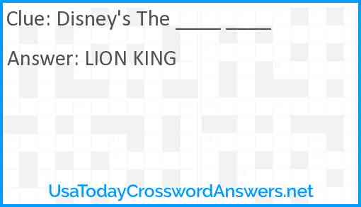 Disney's The ____ ____ Answer