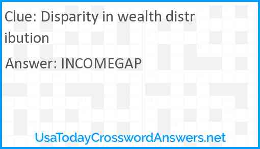 Disparity in wealth distribution Answer