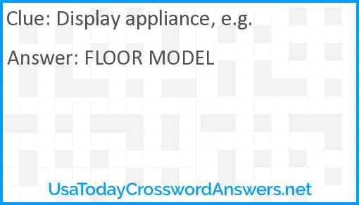 Display appliance, e.g. Answer