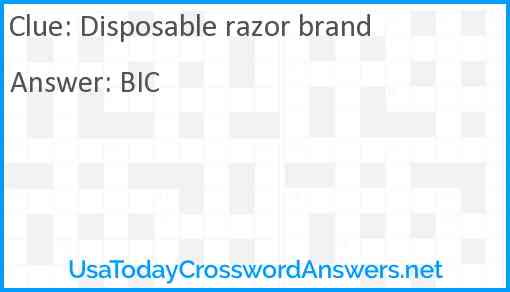 Disposable razor brand Answer
