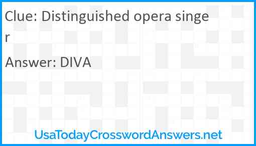 Distinguished opera singer Answer