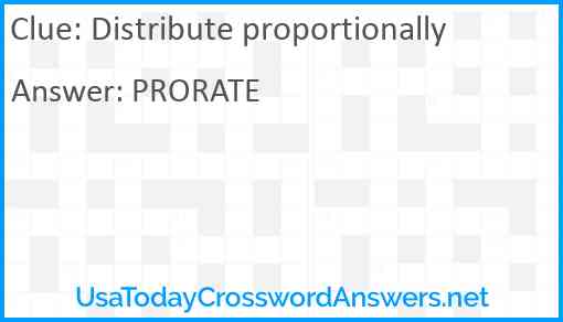 Distribute proportionally Answer