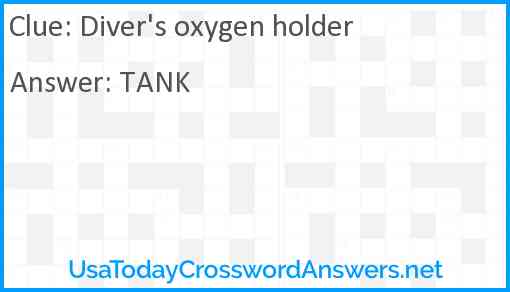 Diver's oxygen holder Answer
