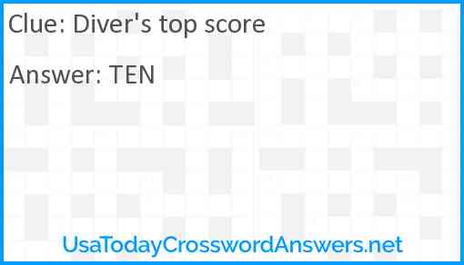 Diver's top score Answer