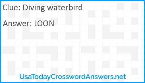 Diving waterbird Answer