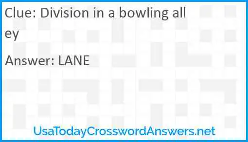 Division in a bowling alley Answer