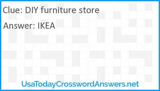 DIY furniture store Answer